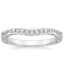 18K White Gold Delicate Antique Scroll Contoured Diamond Ring, smalltop view