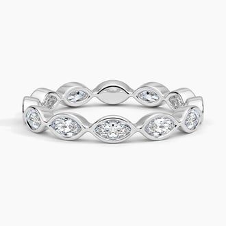 Bezel Marquise Eternity Diamond Ring (3/4 ct. tw.) in 14K White Gold