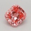 0.67 Ct. Fancy Vivid Pink Cushion Lab Grown Diamond