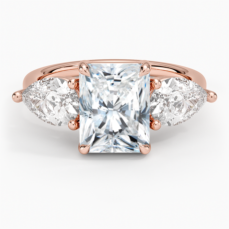 14K Rose Gold Luxe Opera Three Stone Diamond Ring (1 1/3 ct. tw.)