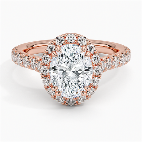 14K Rose Gold Sienna Halo Half Coverage Diamond Ring (2/3 ct. tw.)
