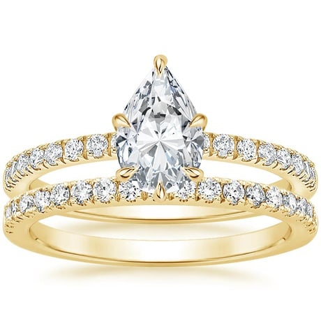 18K Yellow Gold Bliss Diamond Ring (1/6 ct. tw.) with Bliss Diamond Ring (1/5 ct. tw.)