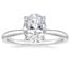 18K White Gold Freesia 2mm Solitaire Ring, smalltop view