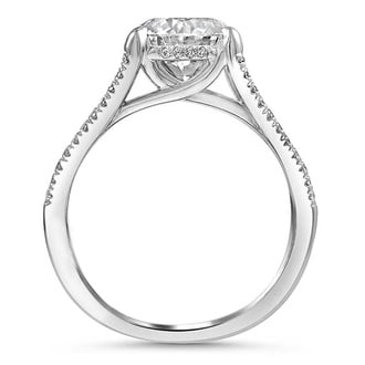 Custom Split Shank Trellis Diamond Ring