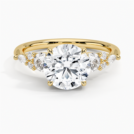 18K Yellow Gold Nadia Three Stone Diamond Ring