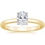 18K Yellow Gold Comfort Fit 2mm Solitaire Ring, smalltop view