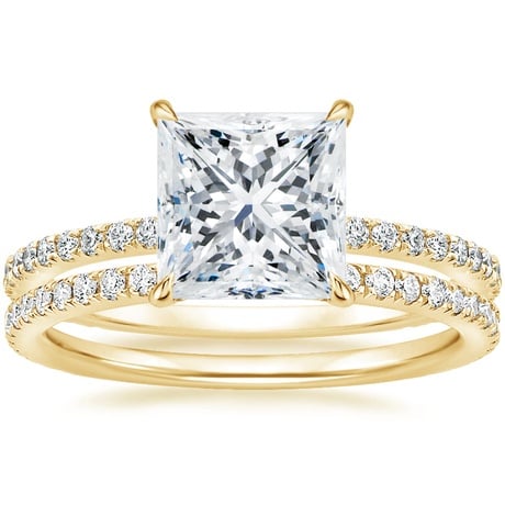 18K Yellow Gold Demi Diamond Ring with Luxe Ballad Diamond Ring
