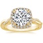 18K Yellow Gold Petite Twisted Vine Halo Diamond Ring (1/4 ct. tw.), smalltop view