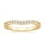 18K Yellow Gold Antique Scroll Three Stone Trellis Contoured Diamond Ring, smalltop view