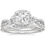 Platinum Luxe Willow Halo Diamond Ring (1/2 ct. tw.) with Winding Willow Diamond Ring (1/8 ct. tw.)