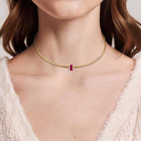 Baguette Lab Ruby Rondelle Charm