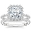 18K White Gold Marseille Halo Diamond Ring (1/2 ct. tw.) with Luxe Marseille Diamond Ring (1/2 ct. tw.)