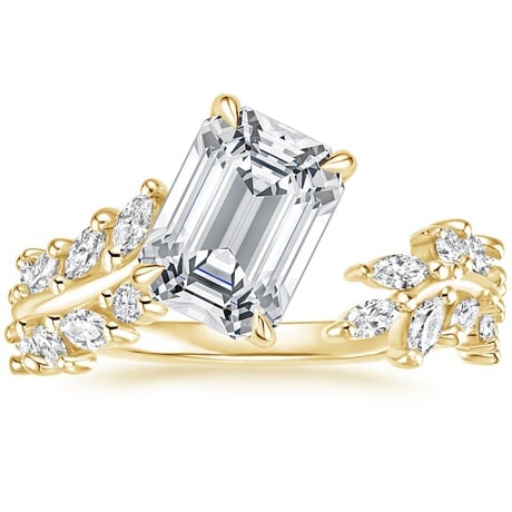 Asymmetrical Leaf Engagement Ring - Sweeping Ivy