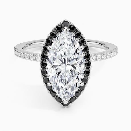 Waverly Halo Diamond Ring with Black Diamond Accents - Brilliant Earth