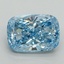 2.11 Ct. Fancy Vivid Blue Cushion Lab Grown Diamond