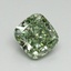 2.53 Ct. Fancy Vivid Green Cushion Lab Grown Diamond