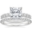18K White Gold Luxe Shared Prong Diamond Ring (1/2 ct. tw.) with Petite Shared Prong Diamond Ring (1/4 ct. tw.)