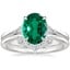 18K White Gold Trillion Three Stone Diamond Engagement Ring with Hadley Contoured Diamond Ring