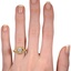 The Mandara Engagement Ring, smallzoomed in top view on a hand