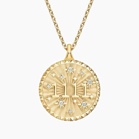 1111 Manifest Angel Number Diamond Medallion Necklace