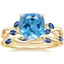 18K Yellow Gold Willow Ring With Sapphire Accents with Winding Willow Sapphire Ring