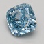 3.08 Ct. Fancy Vivid Blue Cushion Lab Grown Diamond