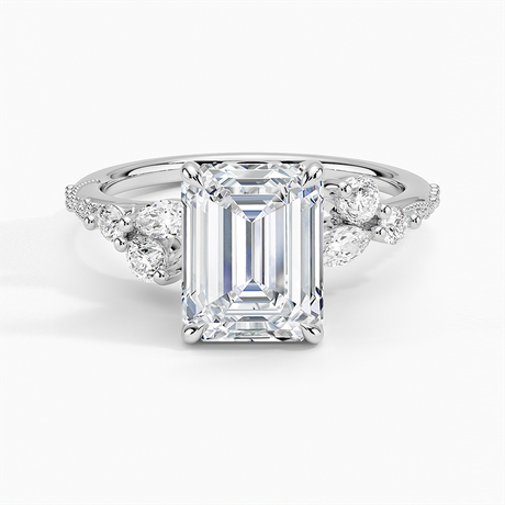 Platinum Luxe Camellia Milgrain Diamond Ring