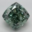 6.74 Ct. Fancy Vivid Green Cushion Lab Grown Diamond