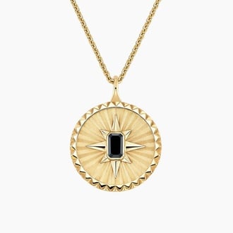 Star Black Diamond Medallion Necklace