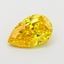1.08 Ct. Fancy Vivid  Yellow Pear Lab Grown Diamond