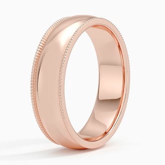 Milgrain 6mm Wedding Ring in 14K Rose Gold