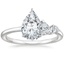 18K White Gold Côte Asymmetrical Diamond Ring (1/4 ct. tw.), smalltop view