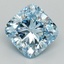 3.23 Ct. Fancy Vivid Blue Cushion Lab Grown Diamond