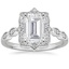 Platinum Cadenza Halo Diamond Ring, smalltop view