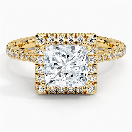 18K Yellow Gold Tacori Petite Crescent Bloom Diamond Ring