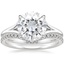 18KW Moissanite Reverie Ring with Flair Diamond Ring (1/6 ct. tw.), smalltop view
