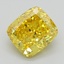 3.13 Ct. Fancy Vivid Yellow Cushion Lab Grown Diamond