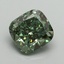 2.03 Ct. Fancy Vivid Pacific Green Cushion Lab Grown Diamond