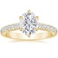 18K Yellow Gold Sienna Three-Quarter Coverage Diamond Ring, smalltop view