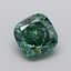1.53 Ct. Fancy Vivid  Green Cushion Lab Grown Diamond