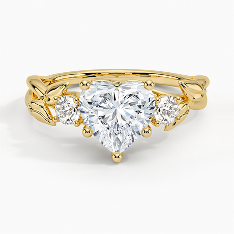 18K Yellow Gold Budding Willow Three Stone Diamond Ring