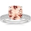 18KW Morganite Petite Demi Diamond Ring with Ballad Diamond Ring, smalltop view