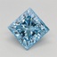 1.12 Ct. Fancy Vivid Blue Princess Lab Grown Diamond