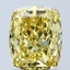 2.03 Ct. Fancy Vivid Yellow Cushion Lab Grown Diamond