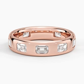 Chloe Flush Set Emerald Cut Diamond 4.5mm Ring