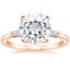 14K Rose Gold Tapered Baguette Three Stone Diamond Ring, smalltop view