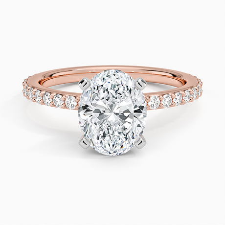 14K Rose Gold Petite Shared Prong Three-Quarter Coverage Diamond Ring (1/3 ct. tw.)