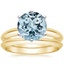 18KY Aquamarine Six-Prong Classic Bridal Set, smalltop view