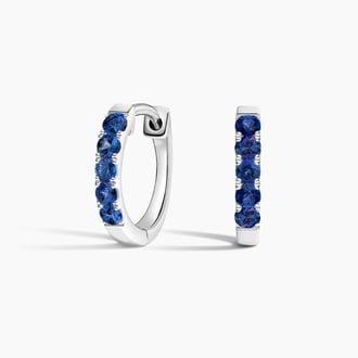 Sapphire Huggie Hoop Earrings