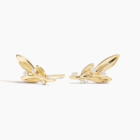 Luxe Olive Branch Diamond Earrings